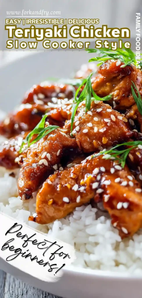 Family-Style Teriyaki Chicken Dinner Bowl of honey garlic teriyaki chicken slow cooker with rice