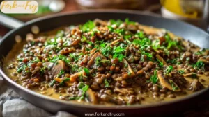 Lentil Mushroom Stroganoff