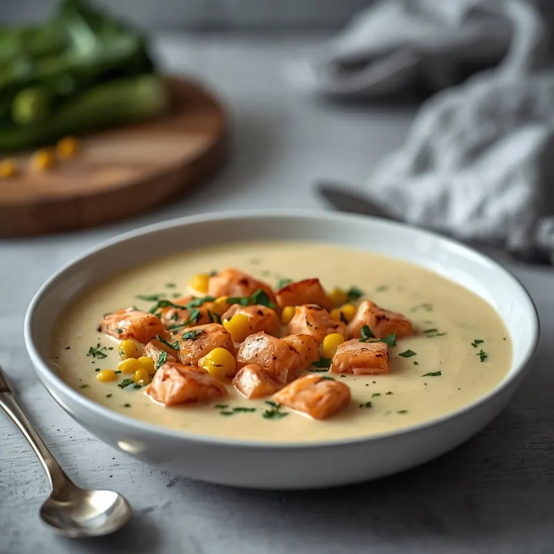 Hearty Creamy Salmon Corn Chowder Hearty Creamy Salmon Corn Chowder